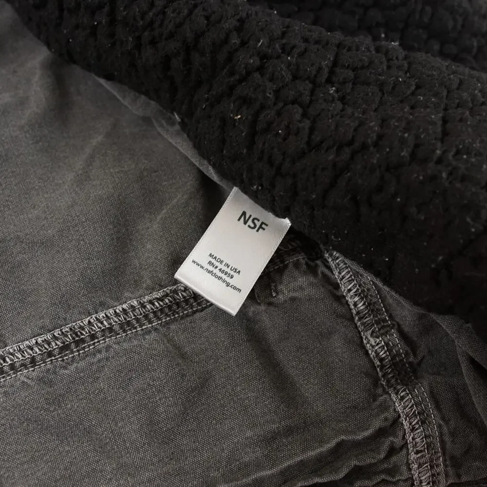 NSF Washed Gray Oversized Utility Vest Sherpa Lined Womens Sz M - Picture 8 of 8